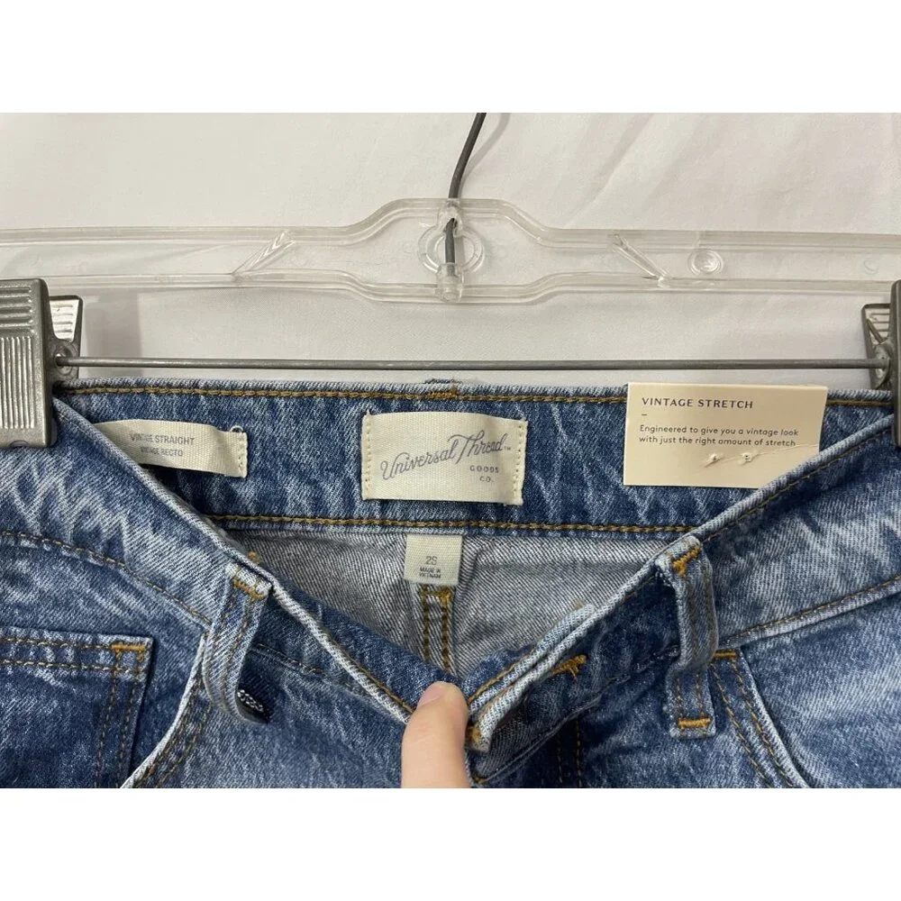 Universal Thread Women's Jeans Vintage Straight Blue Size 2S Pants Denim NWT - Picture 4 of 12